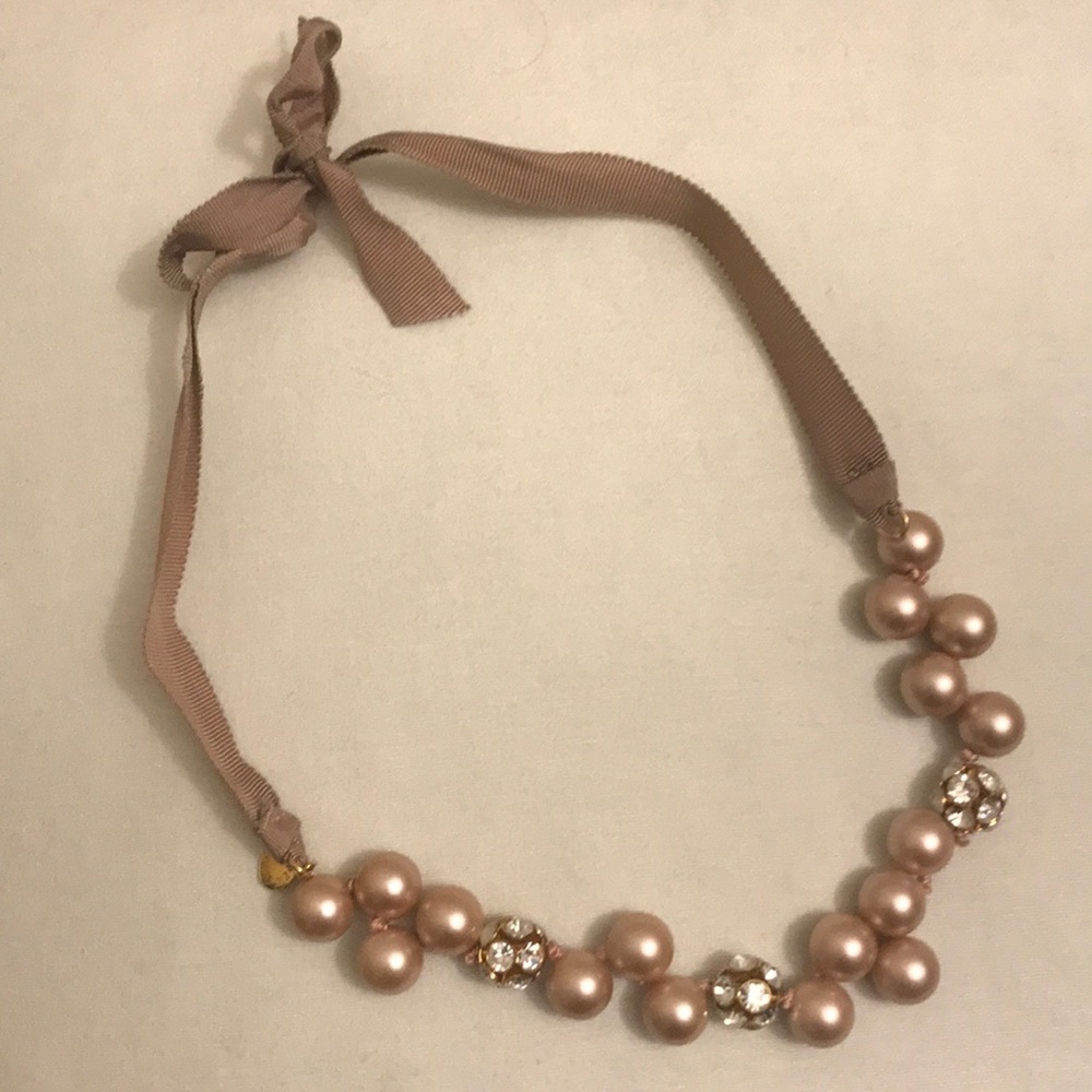 J. Crew pearl and crystal tie necklace